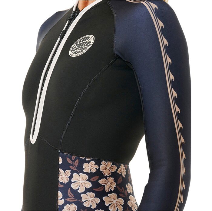 2024 Rip Curl Womens G-Bomb 1.5mm Front Zip Long Sleeve Spring Wetsuit 13PWSP - Black